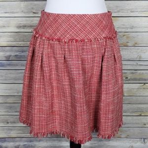 BCBG MaxAzria Kacie Tweed Fringe Pleated Skirt